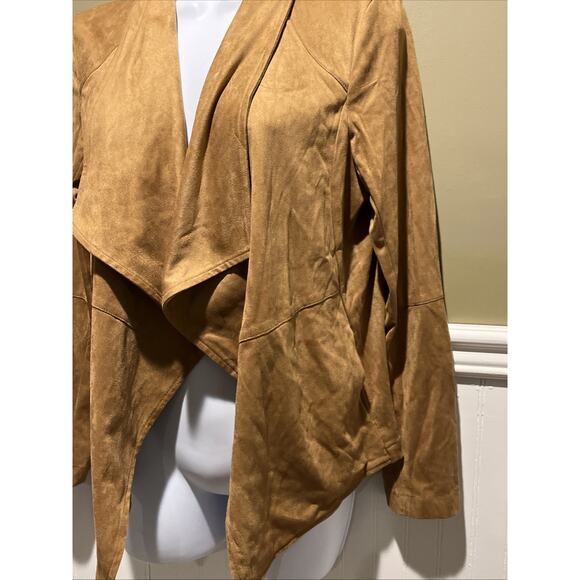 BB Dakota by Steve Madden Open Front Jacket Size M Faux Suede Brown Tan Soft NWT - Picture 3 of 10